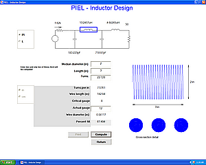 Inductor Design screen